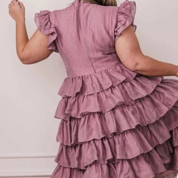 JessaKae Charming Ruffled Dress in Mauve - Picture 3 of 12